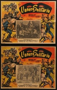 6k031 LONE RANGER 2 Mexican LCs R1950s first serial version starring Lee Powell, cool border art!