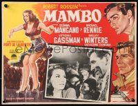 6k103 MAMBO Mexican LC 1954 close up of Michael Rennie & sexy Silvana Mangano + great boder art!