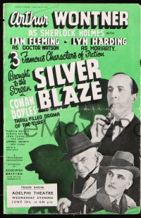 6k004 MURDER AT THE BASKERVILLES English trade ad 1937 Wontner as Sherlock Holmes, Silver Blaze!