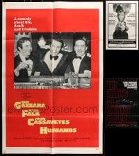 6m059 LOT OF 4 FOLDED JOHN CASSAVETES ONE-SHEETS 1960s-1990s Husbands, Too Late Blues & more!