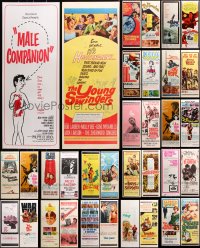6m261 LOT OF 42 UNFOLDED INSERTS 1960s great images from a variety of different movies!
