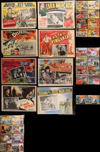 6m248 LOT OF 42 MEXICAN LOBBY CARDS 1950s great scenes from a variety of different movies!