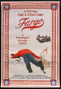6m271 LOT OF 6 UNFOLDED FARGO 17X25 SPECIAL POSTERS 1996 Coen Brothers, cool needlepoint design!