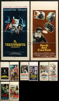 6m267 LOT OF 10 FORMERLY FOLDED ITALIAN LOCANDINAS 1960s-1980s images from a variety of movies!
