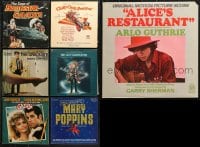 6m253 LOT OF 7 33 1/3 RPM MOVIE SOUNDTRACK RECORDS 1960s-1980s Grease, Mary Poppins, Graduate!