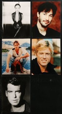 6m318 LOT OF 5 8X10 REPRO PHOTOS 1990s Keanu Reeves, Brad Pitt, Robert Redford, Pierce Brosnan