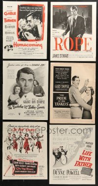 6m096 LOT OF 6 MAGAZINE ADS 1940s great advertising for a variety of different movies!
