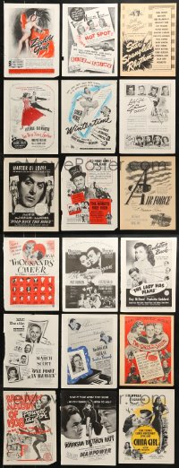 6m083 LOT OF 18 MAGAZINE ADS 1940s great advertising for a variety of different movies!