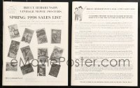 6m009 LOT OF 2 BRUCE HERSHENSON 1998 SALES LIST CATALOGS 1998 movie posters and lobby cards!