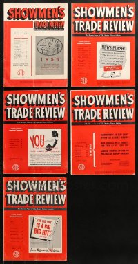 6m099 LOT OF 5 SHOWMEN'S TRADE REVIEW EXHIBITOR MAGAZINES 1950-1956 great images & articles!