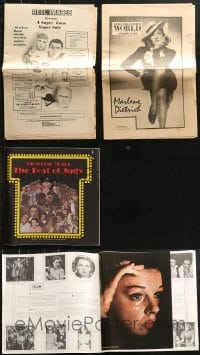 6m250 LOT OF 2 MAGAZINES AND 1 RECORD ALBUM INSERT 1970s Judy Garland, Marlene Dietrich & more!
