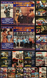 6m279 LOT OF 42 FORMERLY FOLDED 19X27 ITALIAN PHOTOBUSTAS 1970s-1980s from a variety of movies!