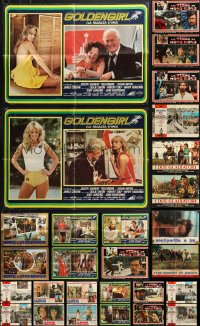 6m280 LOT OF 41 FORMERLY FOLDED 19X27 ITALIAN PHOTOBUSTAS 1970s scenes from a variety of movies!