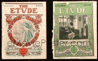 6m080 LOT OF 2 ETUDE MAGAZINES 1908-1909 filled with great images & articles!