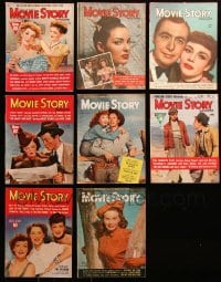 6m067 LOT OF 8 MOVIE STORY MOVIE MAGAZINES 1930s-1940s filled with great images & articles!