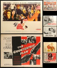6m296 LOT OF 9 FORMERLY FOLDED HALF-SHEETS 1940s-1960s images from a variety of different movies!