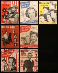 6m069 LOT OF 7 MOVIE LIFE YEARBOOK MOVIE MAGAZINES 1940s-1950s filled with great images & articles!