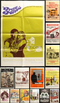 6m054 LOT OF 18 FOLDED ONE-SHEETS 1960s-1970s great images from a variety of different movies!