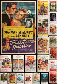 6m012 LOT OF 105 FOLDED ONE-SHEETS 1940s-1970s great images from a vareity of different movies!