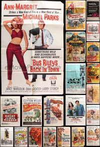 6m044 LOT OF 30 FOLDED ONE-SHEETS 1940s-1970s great images from a vareity of different movies!