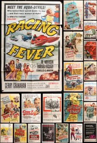 6m050 LOT OF 23 FOLDED ONE-SHEETS 1940s-1970s great images from a vareity of different movies!
