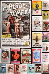 6m020 LOT OF 63 FOLDED ONE-SHEETS 1950s-1980s great images from a variety of different movies!