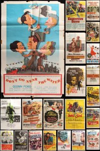 6m037 LOT OF 42 FOLDED ONE-SHEETS 1950s-1970s great images from a variety of different movies!