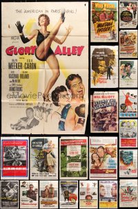 6m038 LOT OF 41 FOLDED ONE-SHEETS 1950s-1970s great images from a variety of different movies!