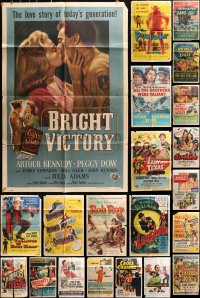 6m035 LOT OF 45 FOLDED ONE-SHEETS 1950s great images from a variety of different movies!