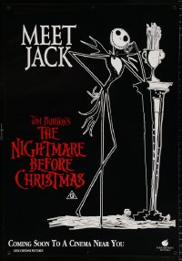 6p089 NIGHTMARE BEFORE CHRISTMAS advance Aust 1sh 1994 Tim Burton, Disney, meet Jack!