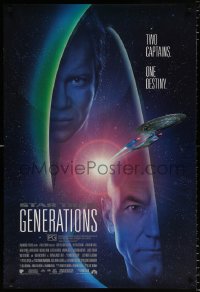 6p092 STAR TREK: GENERATIONS Aust 1sh 1994 Patrick Stewart as Picard, William Shatner as Kirk!