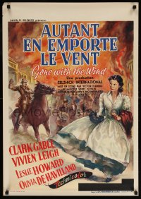 6p182 GONE WITH THE WIND Belgian R1954 Clark Gable, Vivien Leigh, greater than ever on wide screen!