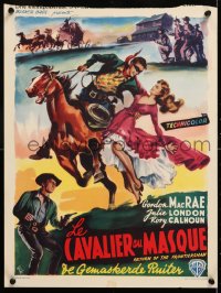 6p196 RETURN OF THE FRONTIERSMAN Belgian 1956 art of Gordon MacRae on horseback grabbing Julie London!
