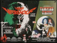 6p259 LEGEND OF THE WEREWOLF/VAMPIRE CIRCUS British quad 1975 cool art from horror double-feature!