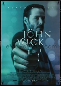 6p046 JOHN WICK advance DS Dutch 2014 cool close up image of Keanu Reeves pointing gun!