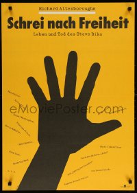 6p285 CRY FREEDOM East German 23x32 1988 Kevin Kline, Denzel Washington, directed by Attenborough!