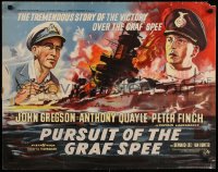 6p242 PURSUIT OF THE GRAF SPEE English 1/2sh 1957 Powell & Pressburger's Battle of the River Plate!