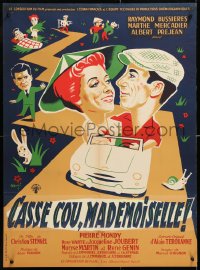 6p764 CASSE-COU MADEMOISELLE French 23x32 1955 Cerutti art of Bussieres & Mercadier, car racing!