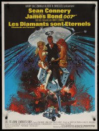6p776 DIAMONDS ARE FOREVER French 24x32 1971 McGinnis art of Sean Connery as James Bond 007!