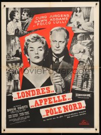 6p801 HOUSE OF INTRIGUE French 24x32 1958 cool image of spies Curt Jurgens & Dawn Addams!