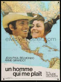 6p818 LOVE IS A FUNNY THING French 23x31 1970 Claude Lelouch, Jean-Paul Belmondo, Annie Girardot!