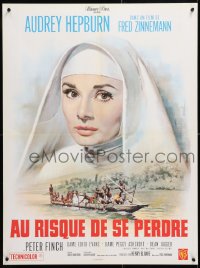 6p833 NUN'S STORY French 24x32 R1960s great Mascii art of religious missionary Audrey Hepburn!