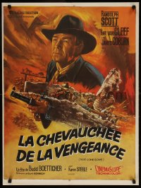 6p852 RIDE LONESOME French 24x32 R1960s Augere artwork of cowboy Randolph Scott!