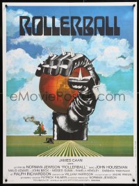 6p853 ROLLERBALL French 23x31 1975 cool completely different artwork by Jouineau Bourduge!