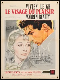 6p854 ROMAN SPRING OF MRS. STONE French 24x32 1962 Mascii art of Warren Beatty & Vivien Leigh!