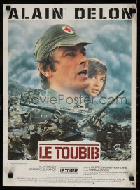 6p948 MEDIC French 16x22 1979 Alain Delon & Veronique Jannot looming over raging battlefield!
