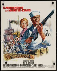 6p969 SAND PEBBLES French 18x22 1967 art of Navy sailor McQueen & Candice Bergen by Jean Mascii!