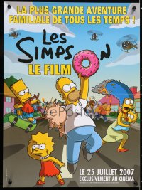 6p974 SIMPSONS MOVIE advance French 16x21 2007 classic Groening art of Homer Simpson and cast!