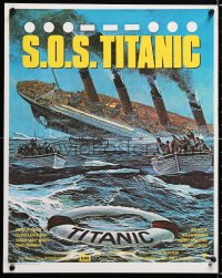 6p967 S.O.S. TITANIC French 16x20 1980 completely different Oscar art of the legendary ship sinking!