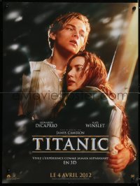 6p984 TITANIC teaser French 16x21 R2012 Leonardo DiCaprio & Winslet, Cameron, collide with destiny!